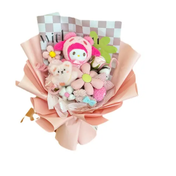 New Sanrioo My Melody Plush Doll Bouquet Anime Kawaii Kuromi Cinnamoroll Girl Birthday Valentine's Day Festival Girlfriend Gift