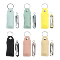 Porte-clés coupe-ongles ensemble avec étui en cuir coupe-ongles et coupe-ongles outil gaine coupe-ongles housse de protection