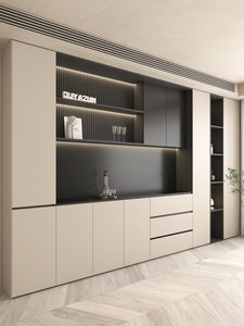 Credenza Artigianale in Legno di Pioppo Massiccio con Top in Lastra di Roccia, Mobile Buffet Personalizzato ad Alta Capacità per Esposizione <span class=keywords><strong>e</strong></span> Conservazione, Arredamento per la Casa - Product Image 2
