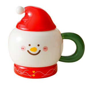 Nouvelle Tasse Cadeau de Noël Créative 2025, Tasse en Céramique à Motif Dessin Animé, Tasse à Eau Nordique pour Couple - Product Image 1