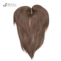 Vente en gros de couleurs respirantes sans colle # Topper de cheveux humains noir pour femmes, en stock