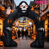 Arche gonflable de la mort enlacée pour Halloween avec éclairage LED, arche gonflable extérieure personnalisée pour la décoration d'événements d'Halloween dans les rues et centres commerciaux
