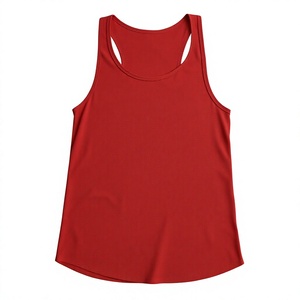 <b>Women</b> Red Solid Knitted Scoop Neck Tank <b>Top</b> Casual Regular Length Sleeveless <b>Vest</b> - Product Image 3