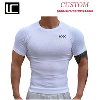 T-shirt de sport pour homme à compression, coupe ajustée, avec logo personnalisé, pour la gym, l'entraînement, le sport, la musculation et les loisirs