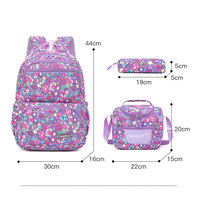 Sac d'école imperméable personnalisé pour enfants, vente en gros, grande capacité, ensemble 3-en-1 avec sacs à lunch pour écoliers