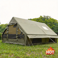 Tenda Udara Portabel Hijau 12 Meter Persegi Empat Musim, Anti UV, Kain Oxford Tahan Air, Pembukaan Otomatis Cepat AB