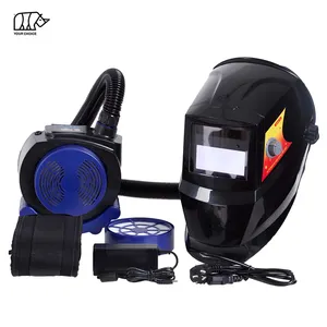 INWELT Industrial Safety Full Face Air Filter Supply Solar Auto Darkening Purifying Welding Helmet Respirator