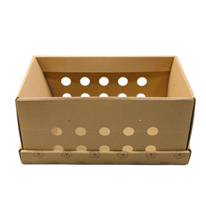 Boîte en carton kraft vintage à double couvercle et base, à motif floral, avec plusieurs trous de ventilation ronds, emballage ondulé pour jeunes plants vivants en pot - Product Image 5