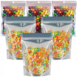 Transparant Voedsel Clear Zip Lock Hersluitbare Plastic Verpakking Stand Up Pouch Met Rits