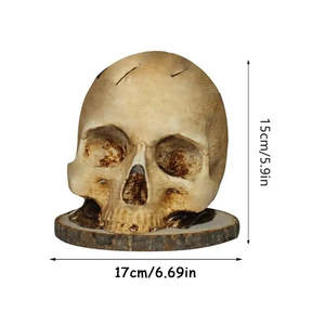 Soporte de calavera gótica de resina para Halloween, organizador de cuchillos y tenedores con diseño de esqueleto aterrador - Product Image 2