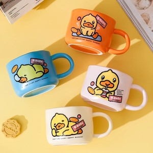 Mug en céramique B.Duck, tasse individuelle, design de canard de dessin animé, orange, blanc, rose, bleu, avec poignée, pour café, thé, bureau ou cadeau - Product Image 3