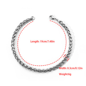Pulsera Unisex de Acero de Titanio 19CM 21CM 23CM, Cadena de Eslabones de Plata Antigua, Joyería de Moda, Regalo, Brazalete - Product Image 5