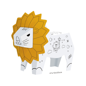 Giocattoli 3D in Cartone da Dipingere Fai-da-Te, <span class=keywords><strong>Leone</strong></span> Interattivo con Graffiti e 6 Pezzi - Product Image 2