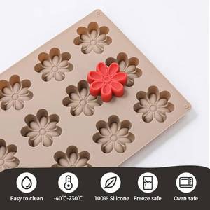 MUYULINS factory can customize 15-cavity flower-shaped molds, LFGB platinum non-stick, BPA-free <b>silicone</b> cake molds - Product Image 5
