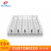 Système de rayonnage automatique par gravité pour congélateur, avec poussoir à bouteilles coulissant en PVC, pour produits liquides et cigarettes en vente au détail, modèle Centroyal