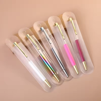 Étui à stylo en plastique PP mat transparent manchons d'emballage de stylo nouveauté en cristal acrylique avec logo personnalisé