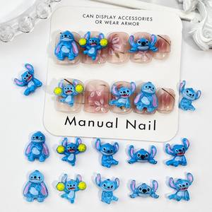 Dibujos animados japoneses dientes azules elfo bailando sentado resina artesanía decoración Mini caja de basura Nail Art Charms PIEZAS DE MANICURA - Product Image 2