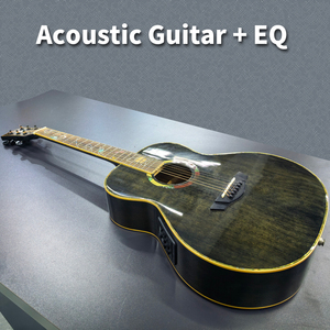 GALYDA 36 Inch Professional Acoustic Guitar Solid <b>Top</b> with EQ Inlay High Gloss Instrument - Product Image 2
