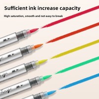 Ensemble d'étudiants pour enfants Stylo marqueur acrylique liquide droit à double extrémité Grande capacité pour dessiner Marqueurs d'art pour la peinture à la main