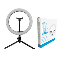 Lampu Selfie LED 12 inci dengan Tripod Meja & Penyangga Ponsel untuk Siaran Langsung/Rias Wajah/Videotik YouTube