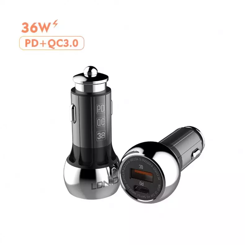 CARGADOR VEH. LDNIO C1 36W 2P USB+PD + cab TC-IPH