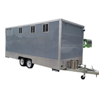 Gris 16ft Commercial Food Van Concession Street Mobile Food Trailer Entièrement Équipé Taco Hot Dogs Café Hamburger BBQ Traiteur