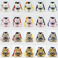 Porte-clés en peluche ours de graduation avec mini toque de diplômé, pendentif de sac en peluche, cadeau de remise de diplôme