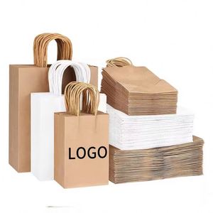 Wholesale Custom Logo Kraft Paper Bags Eco-Friendly <b>Biodegradable</b> Shopping Bags for Food Takeaway Retail Wedding <b>Packaging</b> - Product Image 5