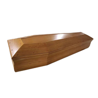 Ataúd funerario de madera maciza con acabado de Paulownia de estilo italiano europeo y caja de ataúd