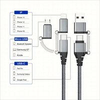 Câble de données USB de charge rapide PD Type C vers Type C 66W en nylon tressé 5 en 1 de haute qualité