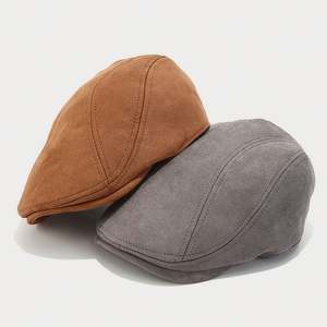 Nouveau Béret Populaire en Daim Végétalien Automne-Hiver pour Homme, Chapeau de Boulanger Tendance, Chapeau Ivy à Bord Court pour Voyage en Extérieur - Product Image 5