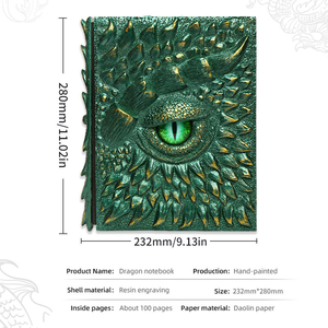 Durable Exquisite Dragon Eyes Embossed Resin Diary Three-Dimensional Embossed <strong>Notepad</strong> Promotional <strong>Blank</strong> <strong>Notebook</strong> - Product Image 2