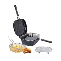 30cm aluminium Die Cast Non-Stick wajan penggorengan ganda dengan lapisan keramik