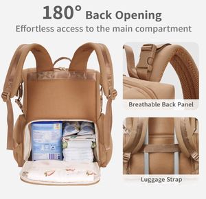 Sac à dos pour couches en néoprène, grand sac à dos de maternité pour nouveau-né, sacs de voyage imperméables pour maman et papa avec poches isothermes - Product Image 4