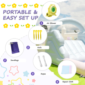 Castillo Inflable de PVC de Grado Comercial <span class=keywords><strong>para</strong></span> Niños y Adultos, <span class=keywords><strong>con</strong></span> <span class=keywords><strong>Piscina</strong></span>, Tobogán, Obstáculos, Zona de Escalada y Soplador - Product Image 6