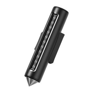 Martillo de emergencia metálico negro oculto para romper ventanas de coche, herramienta de seguridad, señal de estacionamiento con rodillo - Product Image 1