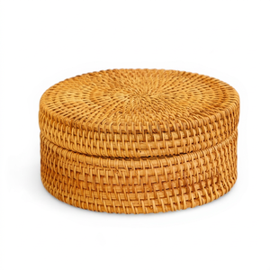 Vietnamese Bohemian Style Rattan <b>Storage</b> <b>Box</b> Wholesale Handmade Multifunction Design <b>for</b> Export Home <b>Decor</b> and <b>Storage</b> Industry - Product Image 1
