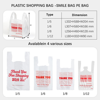 Sacs en plastique personnalisés avec logo imprimé, grands sacs en PEHD/PEBD pour T-shirts, sacs à emporter, sacs de courses pour supermarchés