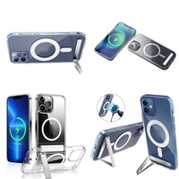 Casing Pelindung Magnetik Transparan dengan Penyangga untuk iPhone 17 Air 16 Pro Max 15 14 13 12 Plus 11, Barang Elektronik Dropshipping