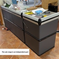 Comptoir de caisse de supermarché au design moderne et minimaliste, système de point de vente inclus, configurations en L/droites, principal