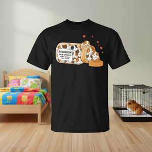 Camiseta de manga corta con estampado digital de cobaya antidepresiva para niños y niñas, diseño de animales lindos - Product Image 3