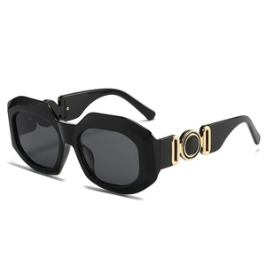 2024 Polygonal Sunglasses with <b>Large</b> <b>Black</b> <b>Frame</b> European American Ins Jelly Color New Trendy Personalized Glasses for Men Women - Product Image 5