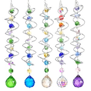 Atrapasol Giratorio 3D con Cola en Espiral de Cristal, Campana de Viento, Bola de Cristal, Decoración de Jardín de Diseño Moderno y Simple, Venta Caliente - Product Image 1