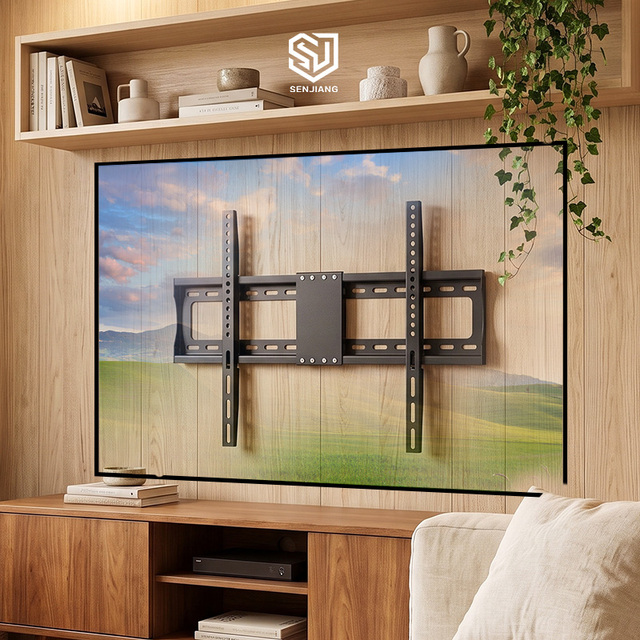 Senjiang T68 Large Size Slim Removable Fixed Led Lcd Plasma Tv Mount Heavy Duty Fixed Tv Bracket Wall Mount for 32-75" Load 50kg