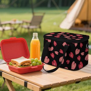 Bolsa refrigeradora reutilizable con diseño <span class=keywords><strong>de</strong></span> Anthuerium rojo personalizado, bolsa <span class=keywords><strong>de</strong></span> almuerzo, portador <span class=keywords><strong>de</strong></span> Picnic con aislamiento térmico, mochila <span class=keywords><strong>de</strong></span> entrega <span class=keywords><strong>de</strong></span> alimentos helados para el <span class=keywords><strong>trabajo</strong></span> - Product Image 3