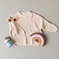Pull pour bébé Pulls en tricot de coton biologique Épais pull Ted personnalisé et durable pour enfants