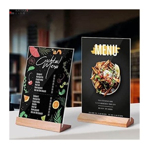 Acrylic L-Shape Display Table Stand for Restaurants and Stores Clear Menu Sign <b>Holder</b> - Product Image 4