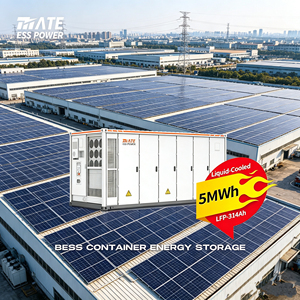 Batterie au lithium industrielle 5 MWh, conteneur à refroidissement liquide BESS, batterie LiFePO4, stockage d'énergie 20 pieds avec BMS intelligent, 12 000 cycles - Product Image 1