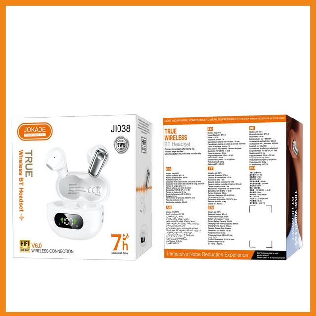 JOKADE TWS Wireless Earbuds Digital LED Power Display Earphones in Ear Long Battery Life Headset Bulk Wholesale Custom Logo