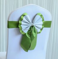 Ruban de chaise, nœud décoratif pour dossier de chaise, fleur décorative pour dossier de chaise, sans nœud, pour mariage, hôtel, célébration, deux couleurs, queue courte